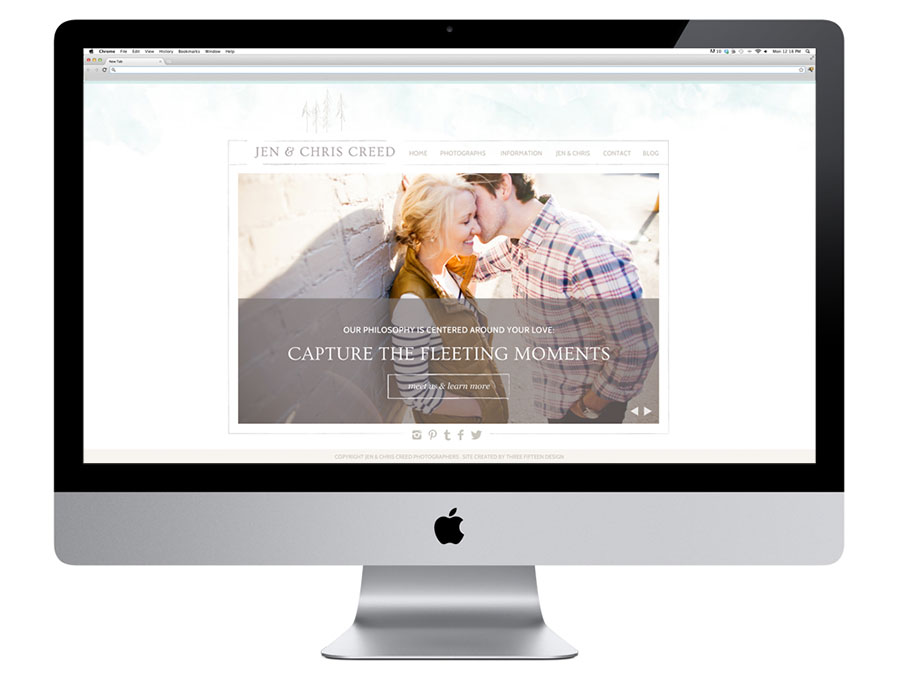 Jen & Chris Creed Homepage by 315 Design